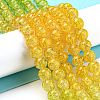 Spray Painted Crackle Glass Beads Strands DGLA-C002-8mm-11-2