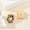 Brass Micro Pave Clear Cubic Zirconia Stud Earrings EJEW-P301-06G-3