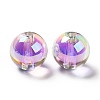 Two Tone UV Plating Rainbow Iridescent Acrylic Beads TACR-D010-03A-07-2