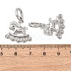 Brass Micro Pave Cubic Zirconia Peg Bails KK-A279-07P-3