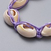 Natural Cowrie Shell Braided Beads Bracelets BJEW-JB05057-5