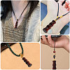 Wood Bamboo Joint Shaped Perfume Bottle Big Pendants WOOD-WH0001-09-5