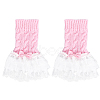 Bowknot Cotton Womens Knitting Floral Lace Wrist Cuffs For Wedding Party AJEW-WH20060-34A-1