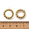 Ion Plating(IP) 304 Stainless Steel Twist Rope Ring Stud Earrings for Woman EJEW-N097-006LG-3