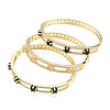 Cubic Zirconia Star Hinged Bangle BJEW-N012-050-1