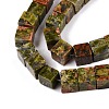 Natural Unakite Beads Strands G-T139-8x8-08A-3
