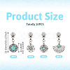 16Pcs 4 Styles Alloy with Synthetic Turquoise Zipper Pulls HJEW-TAC0098-4