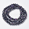 Electroplate Opaque Glass Beads Strands X-EGLA-A034-P4mm-F01-2