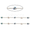 Glass & ABS Plastic Pearl Beaded Flower Link Chains CHS-G028-08G-03-2