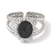 304 Stainless Steel Enamel Open Cuff Rings for Women RJEW-F166-45P-01-2