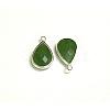 Silver Color Plated Brass Glass Teardrop Pendants GLAA-M006-A-05S-1