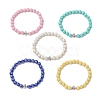 Acrylic Round with Cross Beads Stretch Bracelets BJEW-JB11941-2