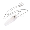 Natural Mixed Stone Bullet Shaped Perfume Bottle Pendant Necklaces G-B089-02P-3