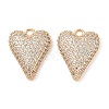 Brass Micro Pave Clear Cubic Zirconia Pendants KK-S388-01G-03-1
