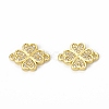Brass Micro Pave Clear Cubic Zirconia Connector Charms KK-E068-VB338-2