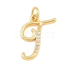 Brass Micro Pave Clear Cubic Zirconia Pendants CU-CBA7939-01J-G-1