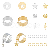 Star & Lightning Charms Stainless Steel Open Cuff Ring DIY Making Kit DIY-FI0001-07-1