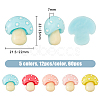 60Pcs 5 Colors Opaque Resin Cabochons RESI-DC0001-20-2