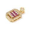 Rack Plating Brass Micro Pave Cubic Zirconia Pendants KK-A224-20G-3