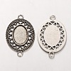 Tibetan Style Alloy Oval Cabochon Connector Bezel Settings PALLOY-J494-09AS-1