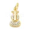 Brass Micro Pave Cubic Zirconia Charms KK-C139-16G-1