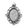 Tibetan Style Alloy Pendant Cabochon Settings X-TIBEP-N003-31AS-1