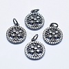 Brass Micro Pave Clear Cubic Zirconia Charms ZIRC-J040-10B-NR-1
