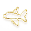 Rack Plating Alloy Open Back Bezel Airliner Pendants PALLOY-Q351-36G-FF-1