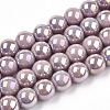 Electroplate Opaque Glass Beads Strands X-GLAA-T032-P6mm-AB07-1