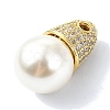 Rack Plating Brass Pave Clear Cubic Zirconia Beads KK-M282-38G-2