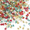 4 Colors Christmas Peanut Glass Seed Beads SEED-X0058-07-1