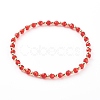 Glass & Brass Stretch Beaded Bracelets Sets BJEW-JB06151-4