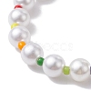 Glass & Acrylic Round Beaded Bracelets BJEW-JB10076-2