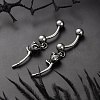 Rose 316 Surgical Stainless Steel Dangle Belly Button Rings EJEW-G416-01AS-3
