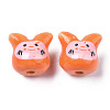 Handmade Porcelain Beads PORC-T007-04O-2