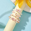 4Pcs 4 Style Glass Seed Beaded Stretch Finger Rings RJEW-JR00661-04-3