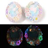 Handmade Luminous Polymer Clay Rhinestone Beads CLAY-H003-05-2