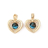 Brass Micro Pave Cubic Zirconia Pendants KK-R213-03G-1