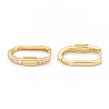 Clear Cubic Zirconia Oval Hoop Earrings EJEW-L231-68G-2