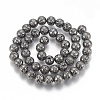 Electroplated Natural Lava Rock Bead Strands X-G-T061-55D-6mm-2