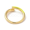 Rack Plating Brass Cubic Zirconia Open Cuff Rings for Women RJEW-S407-04D-3