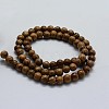 Natural Wenge Wood Beads Strands WOOD-F006-02-6mm-2