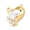 Brass Micro Pave Cubic Zirconia Pendants KK-Q035-09G-1
