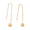 Long Chain with Round Ball Dangle Stud Earrings EJEW-A067-13G-1