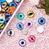 Eye Printed Glass Cabochons GGLA-BT0001-01-11