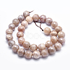 Electroplate Natural Sunstone Beads Strands G-K256-17-12mm-2