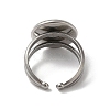Non-Tarnish 304 Stainless Steel Cuff Ring Settings STAS-E202-02A-P-4