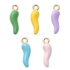 5Pcs 5 Colors Alloy Enamel Pendants ENAM-YW0002-65-1