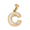 Natural White Shell Alphabet Pendants STAS-M338-02G-C-1