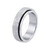 Non-Tarnish 201 Stainless Steel Sand Blast Rotating Finger Ring RJEW-N043-06P-1